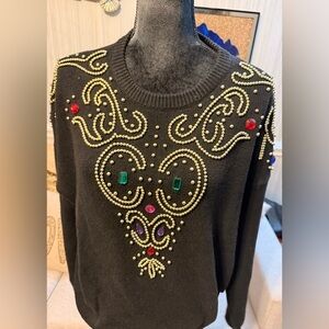 Embellished Black Sweater